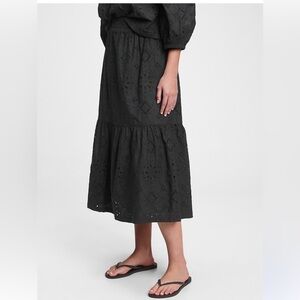 GAP Black Eyelet A-Line Skirt